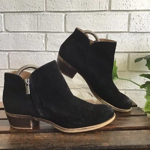 Lucky Brand Barough schwarze Wildleder-Stiefeletten Größe 6 seitlicher Reißverschluss Freizeit - Bild 1 von 12