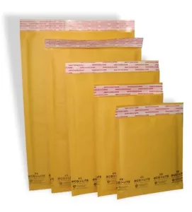 Ecolite #0 #00 #000 #1 #2 #3 #4 #5 #6 #7 Kraft Bubble Mailers Envelopes Bags - Picture 1 of 1