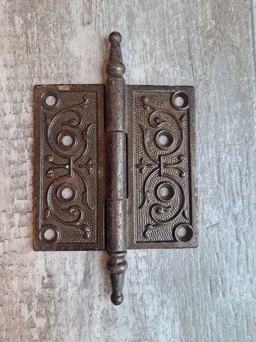 Antique Ornate Eastlake Victorian Door Hinge Steeple Top 4" x 4" Arch Salvage Cover