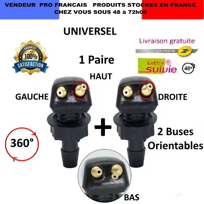 2 Buse Gicleur Lave-glace Peugeot 206 307 406 207 308 508 2008 3008 4008 408 • 7.49€