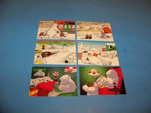 Coca-Cola Polar Bears Trading Cards Vintage 1996 (Mixed Lot of 6 Cards) - Picture 1 of 2
