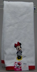 Disney Jumping Beans White Embroidered Minnie Mouse Bathroom Hand Towel NWT - Picture 1 of 1