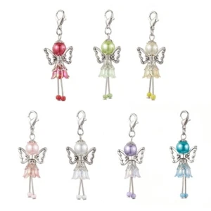 7pcs Elegant Angel Wing Pendant Accessories Featuring Pearls And Flower Factors - Picture 1 of 8