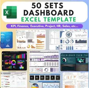 ✨50 Sets Dashboard Excel Template – All-in-One Ultimate Collection - Picture 1 of 8