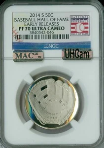 2014 S BASEBALL HALL FAME DOLLAR NGC PF70 MAC UHCAM ULTRA HEAVY CAM SPOTLESS * - Picture 1 of 4