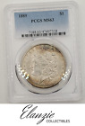 1889-P Morgan Silver Dollar Pcgs Ms-63, New Slab, Toning On Obverse And Reverse