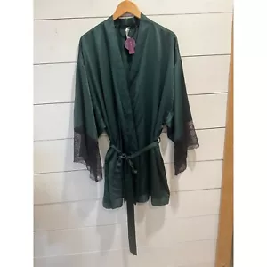 Abito nuovo con etichette Cacique seriamente sexy raso/pizzo verde e nero taglia 14/16 - Foto 1 di 7