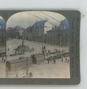 Old Market Place en Gablonz on River Neisse Bohemia Keystone Stereoview - Imagen 1 de 3