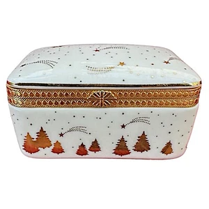 MIKASA Holiday Elegance Fine Porcelain Trinket Box Hinged - Picture 1 of 8