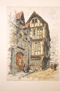 vieilles maisons à Rouen, gravure début XX°  - Picture 1 of 1