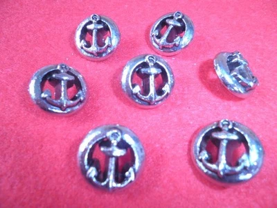Konvolut 7 silberne Zierknöpfe "Anker". ca. 17 mm - Bild 1 von 2