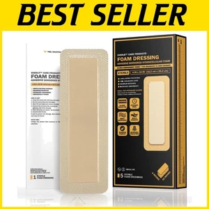 Sterile Silicone Foam Dressings for Chronic Wounds | 4" x 10" | 5 Count - Picture 1 of 8