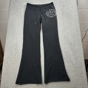 Lucky Brand Wide Leg Y2K Jogginghose Leggings bestickt Gr. Medium schwarz - Bild 1 von 7