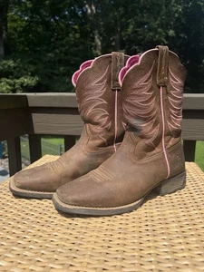 Botas de montar Ariat Western para niños talla 4 rosa y marrón  - Imagen 1 de 11