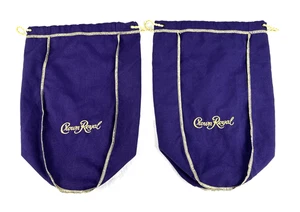 2 Sacchetti Bottiglia Crown Royal Viola con Coulisse, Grandi 1,75L, 13" Spedizione Gratuita - Foto 1 di 4