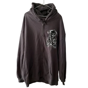 Sons of Anarchy Cremallera Completa 2 Caras Gris Gráfico Sudadera con Capucha Para Hombre Talla 2XL Cremallera Completa - Imagen 1 de 16