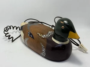 Vintage Wooden Quacking Mallard Duck Telephone - Picture 1 of 6