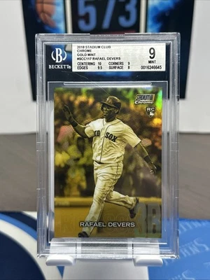 2018 Topps Stadium Club Rafael Devers #SCC-117 cromado ouro cunhado (RC) BGS 9 - Imagem 1 de 2