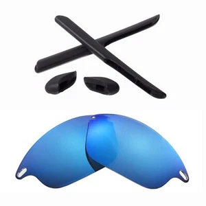 Lentes polarizadas Walleva azul hielo + kit de goma negra para chaqueta rápida Oakley - Imagen 1 de 8