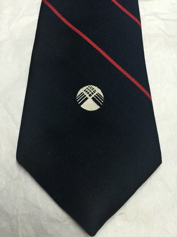 Gravata masculina WARDEN BROOKS LTD AZUL MARINHO COM LISTRAS VERMELHAS 57 X 3,5 - Imagem 1 de 3