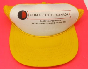 Cappello camionista VINTAGE berretto snap back giallo bianco Dualflex US Canada levigatura adulto - Foto 1 di 6