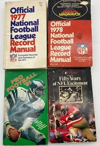 1977 and 1978 NFL Record Manuals and 2 other Vintage NFL Paperbacks - Picture 1 of 6