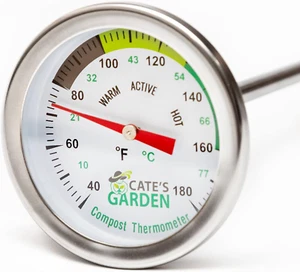 Compost Thermometer - Premium Stainless Steel Bimetal Thermometer for Backyard - Picture 1 of 12