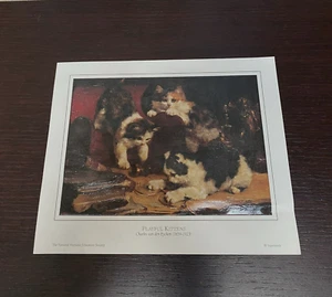Playful  Kittens Charles van den Eycken 1858-1923 Poster Print - Picture 1 of 2