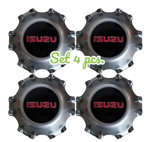 X4 ISUZU COVER HUB CAP WHEEL RED LOGO MU-X PICK UP 4WD GENUINE PARTS - Picture 1 of 7