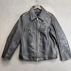Vintage Best Uniform Co. Horsehide Leather Police Motorcycle Jacket Size 46 USA - Picture 1 of 22