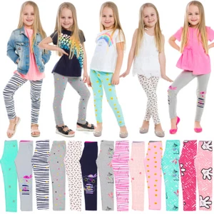 Children Leggings Full Length Bamboo Fabric Comfy Printed Kid Pants Age 4-12 NMA - Picture 1 of 44