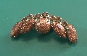 JOYERÍA VINTAGE BROCHE PIN ARTE VIDRIO PUNTA ESTRÁS MCM ESTATE - Imagen 1 de 4