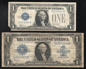 ⭐⭐ 1928-D $1 and 1923 $1 SILVER CERTIFICATE ONE DOLLAR BILL LOT Fr 1604 237 - Picture 1 of 2