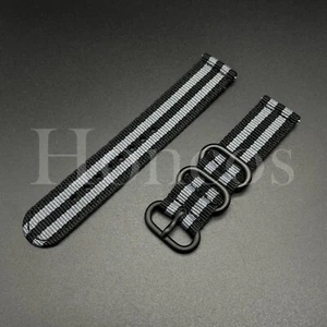 18 20 22 MM Nylon Canvas Watch Band Strap Quick Release Fits for Timex Black/GRY - Picture 1 of 4