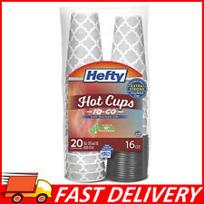 Hefty Double Wall Disposable Hot Cups with Lids To Go, 16 Ounce, 20 Ct