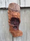 Wood Spirit Carving Knot Head Forest Face Sculpture Log Home Gnome Cabin Décor