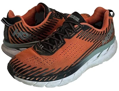 Hoka One One Clifton 5 Hombres 11 Zapatos para Correr de Carretera Rojo Gris Foto 1 de 4
