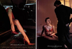 2000 Donna Karen Milla Jovovich hosiery legs lingerie 4-page MAGAZINE AD - Picture 1 of 2