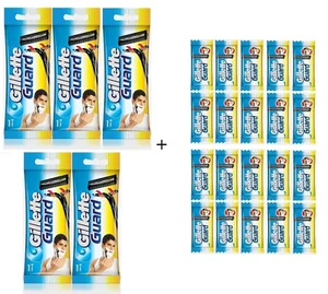 5x Gillette Guard Razor with Blade Cartidge + 20 Blade Cartidge Men Shave - Picture 1 of 3