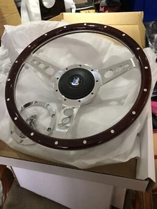 Triumph Spitfire Hasta 1976 13 Pulgadas Semi Plato DarkWoodrim Steering Inc Pol Boss - Imagen 1 de 4