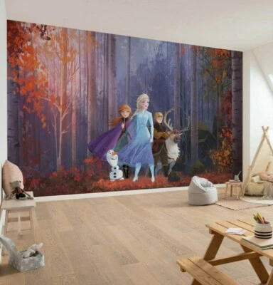 Frozen giant wall mural for girl bedroom purple forest non-woven wallpaper - Image 1 of 4
