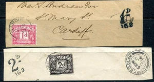 (58) 2 VERY GOOD 1914 GV POSTAGE DUES ON PIECE POSTMARK INTEREST - Picture 1 of 1