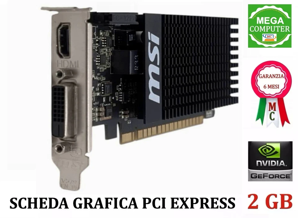 SCHEDA GRAFICA PCI EXPRESS  2 GB MSI GT 7101GD3H & BASSO PROFILO - Immagine 1 di 1