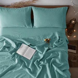 100% Linen Sheet Set Twin Size,Bed Sheets 3 Piece Sets,Solid Color Natural Fl... - Picture 1 of 8