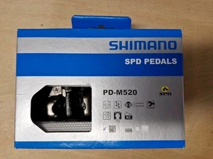 (66) Shimano PD-M520 SPD Pedals, Black, New, Slight Box Damage - Picture 1 of 3