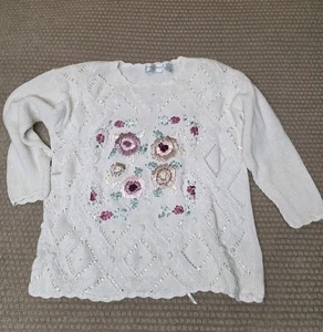 Casual Corner Seidenmischung Blumen Pullover Landhaus Kern Oversize Fee Vintage - Bild 1 von 8
