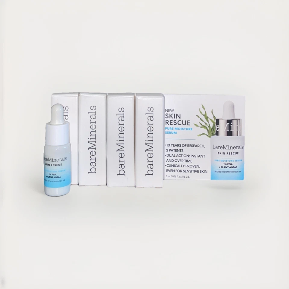 BareMinerals Skin Rescue Pure Moisture Serum Travel Mini Size x4 - 0.48 oz TOTAL - Image 1 of 1