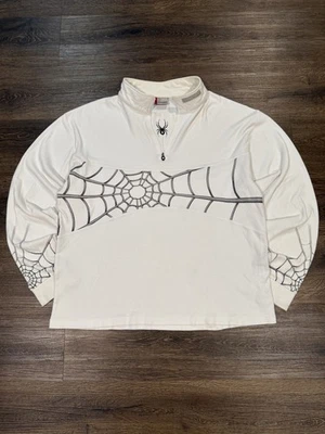 Spyder Vintage Y2K USA Made Grunge Style Spider Web Print Quarter Zip Jacket XL - Image 1 of 4