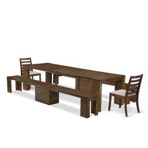 5 Pieces Extendable Dining Set Includes a Rectangle Kitchen Table - Picture 1 of 3