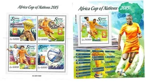 #9186 SIERRA LEONE 2015 SPORTS FOOTBALL SOCCER AFRICA CUP NATIONS MS+S/SHEET MNH - Picture 1 of 2